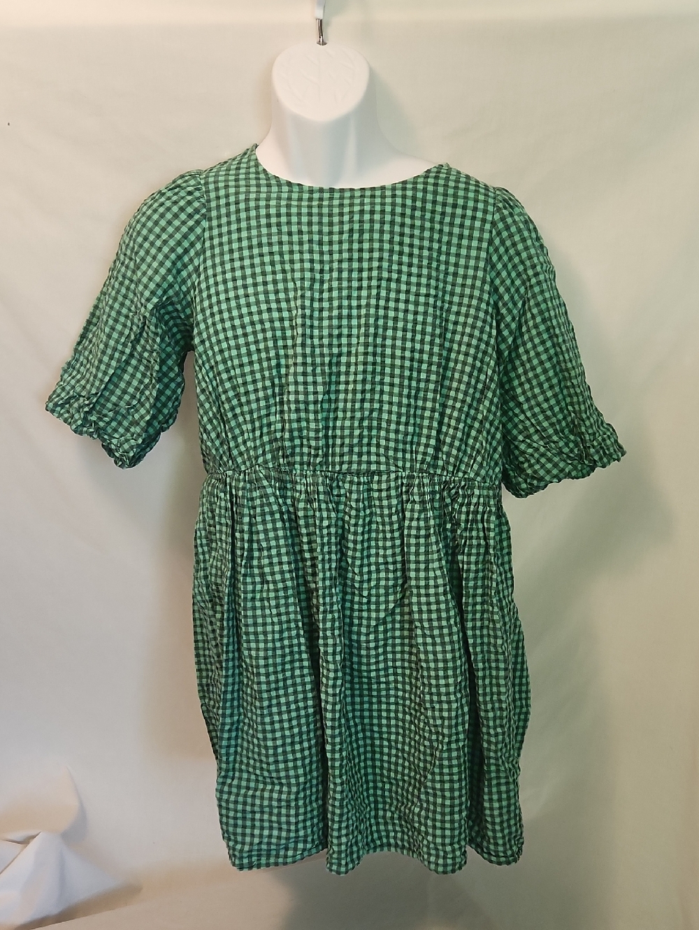 Madewell Green Gingham Kids Dress